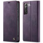 For Samsung Galaxy S22+ 5G CaseMe 033 Calf Leather Lining Microfibre RFID Blocking Phone Case(Purple)