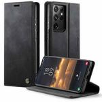 For Samsung Galaxy S21 Ultra 5G CaseMe 033 Calf Leather Lining Microfibre RFID Blocking Phone Case(Black)