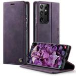 For Samsung Galaxy S21 Ultra 5G CaseMe 033 Calf Leather Lining Microfibre RFID Blocking Phone Case(Purple)