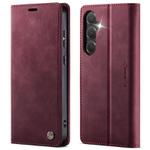 For Samsung Galaxy S24 Ultra 5G CaseMe 033 Calf Leather Lining Microfibre RFID Blocking Phone Case(Red)