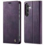 For Samsung Galaxy S24+ / S25+ 5G CaseMe 033 Calf Leather Lining Microfibre RFID Blocking Phone Case(Purple)