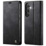 For Samsung Galaxy S24+ / S25+ 5G CaseMe 033 Calf Leather Lining Microfibre RFID Blocking Phone Case(Black)