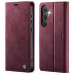 For Samsung Galaxy S24+ / S25+ 5G CaseMe 033 Calf Leather Lining Microfibre RFID Blocking Phone Case(Red)