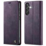 For Samsung Galaxy S25 Ultra 5G CaseMe 033 Calf Leather Lining Microfibre RFID Blocking Phone Case(Purple)