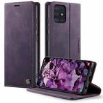 For Samsung Galaxy A51 CaseMe 033 Calf Leather Lining Microfibre RFID Blocking Phone Case(Purple)