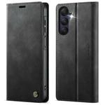 For Samsung Galaxy A25 CaseMe 033 Calf Leather Lining Microfibre RFID Blocking Phone Case(Black)