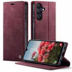 For Samsung Galaxy A25 CaseMe 033 Calf Leather Lining Microfibre RFID Blocking Phone Case(Red)