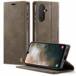 For Samsung Galaxy A26 CaseMe 033 Calf Leather Lining Microfibre RFID Blocking Phone Case(Coffee)