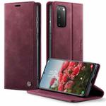 For Samsung Galaxy S20 CaseMe 033 Calf Leather Lining Microfibre RFID Blocking Phone Case(Red)