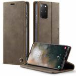For Samsung Galaxy S20+ CaseMe 033 Calf Leather Lining Microfibre RFID Blocking Phone Case(Coffee)