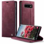 For Samsung Galaxy S10 CaseMe 033 Calf Leather Lining Microfibre RFID Blocking Phone Case(Red)