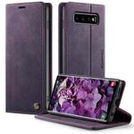 For Samsung Galaxy S10 CaseMe 033 Calf Leather Lining Microfibre RFID Blocking Phone Case(Purple)