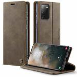 For Samsung Galaxy S20 FE CaseMe 033 Calf Leather Lining Microfibre RFID Blocking Phone Case(Coffee)