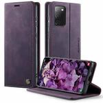 For Samsung Galaxy S20 FE CaseMe 033 Calf Leather Lining Microfibre RFID Blocking Phone Case(Purple)