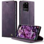 For Samsung Galaxy S20 Ultra CaseMe 033 Calf Leather Lining Microfibre RFID Blocking Phone Case(Purple)