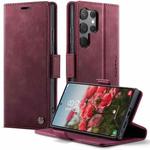 For Samsung Galaxy S23 Ultra 5G CaseMe 033 Calf Leather Lining Microfibre RFID Blocking Phone Case(Red)