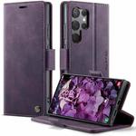 For Samsung Galaxy S23 Ultra 5G CaseMe 033 Calf Leather Lining Microfibre RFID Blocking Phone Case(Purple)