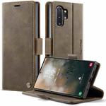 For Samsung Galaxy Note10+ CaseMe 033 Calf Leather Lining Microfibre RFID Blocking Phone Case(Coffee)
