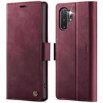 For Samsung Galaxy Note10+ CaseMe 033 Calf Leather Lining Microfibre RFID Blocking Phone Case(Red)