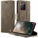 For Samsung Galaxy Note20 Ultra CaseMe 033 Calf Leather Lining Microfibre RFID Blocking Phone Case(Coffee)