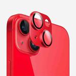 For iPhone 14 Plus Kalebol Armor Full-Coverage Metal Lens Ring Protector Film(Red)