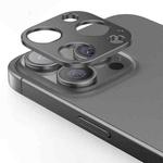For iPhone 15 Pro Max Kalebol Metal Hollow Lens Protection Ring(Ink Gray)