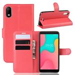 Litchi Texture Horizontal Flip Leather Case for Wiko Y60, with Wallet & Holder & Card Slots(red)