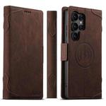 For Samsung Galaxy S25 Ultra 5G SUTENI J07 Multifunctional Horizontal Flip Magsafe Leather Phone Case(Brown)