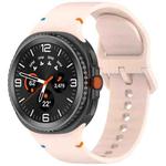 For Samsung Galaxy Watch8 40 / 44mm Stitched Solid Color Silicone Watch Band, Size:S(Pink)