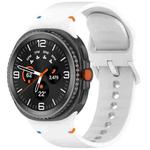 For Samsung Galaxy Watch8 40 / 44mm Stitched Solid Color Silicone Watch Band, Size:M(White)