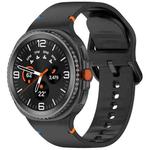 For Samsung Galaxy Watch8 40 / 44mm Stitched Solid Color Silicone Watch Band, Size:M(Black)