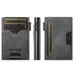 The Suteni denim double-sided card slot button automatically ejects the card box(Black)