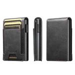 The Suteni oil wax pattern button automatically pops out the elastic band card box(Black)