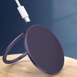 Ring Bracket Magnetic Wireless Fast Charger 15W Aluminum Alloy Stand(Dark Purple)