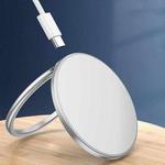 Ring Bracket Magnetic Wireless Fast Charger 15W Aluminum Alloy Stand(Silver)
