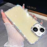 For iPhone 14 Rhinestone Glitter TPU 4-corners Anti-fall Phone Case(Light Yellow)