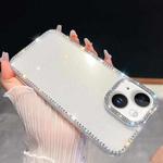 For iPhone 14 Rhinestone Glitter TPU 4-corners Anti-fall Phone Case(Transparent)