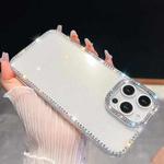 For iPhone 14 Pro Max Rhinestone Glitter TPU 4-corners Anti-fall Phone Case(Transparent)