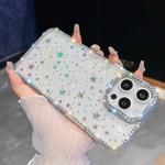 For iPhone 15 Pro Rhinestone Glitter TPU 4-corners Anti-fall Phone Case(Transparent Stars)