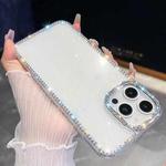 For iPhone 16 Pro Max Rhinestone Glitter TPU 4-corners Anti-fall Phone Case(White)