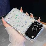 For iPhone 17 Pro Max Rhinestone Glitter TPU 4-corners Anti-fall Phone Case(Transparent Stars)