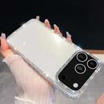 For iPhone 17 Pro Max Rhinestone Glitter TPU 4-corners Anti-fall Phone Case(Transparent)