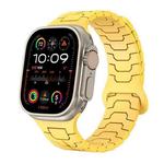 For Apple Watch 46mm / 49mm / 45mm / 44mm Steel Dragon Scale Magnetic Silicone Watch Band(Lemon Yellow)