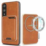 For Samsung Galaxy S25 Edge 5G Kalebol Slim Magnetic Ring Card Bag Leather Phone Case(Brown)