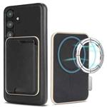 For Samsung Galaxy S25+ 5G Kalebol Slim Magnetic Ring Card Bag Leather Phone Case(Black)