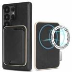 For Samsung Galaxy S24 Ultra 5G Kalebol Slim MagSafe Ring Magnetic Card Bag Leather Phone Case(Black)