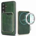 For Samsung Galaxy S24 5G Kalebol Slim Magnetic Ring Card Bag Leather Phone Case(Green)