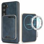 For Samsung Galaxy S23+ 5G Kalebol Slim Magnetic Ring Card Bag Leather Phone Case(Blue)