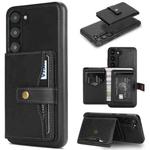 For Samsung Galaxy S23+ 5G Kalebol Button Ring Magnetic Card Bag Leather Phone Case(Black)