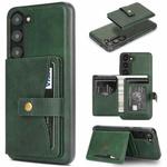 For Samsung Galaxy S23+ 5G Kalebol Button Ring Magnetic Card Bag Leather Phone Case(Green)